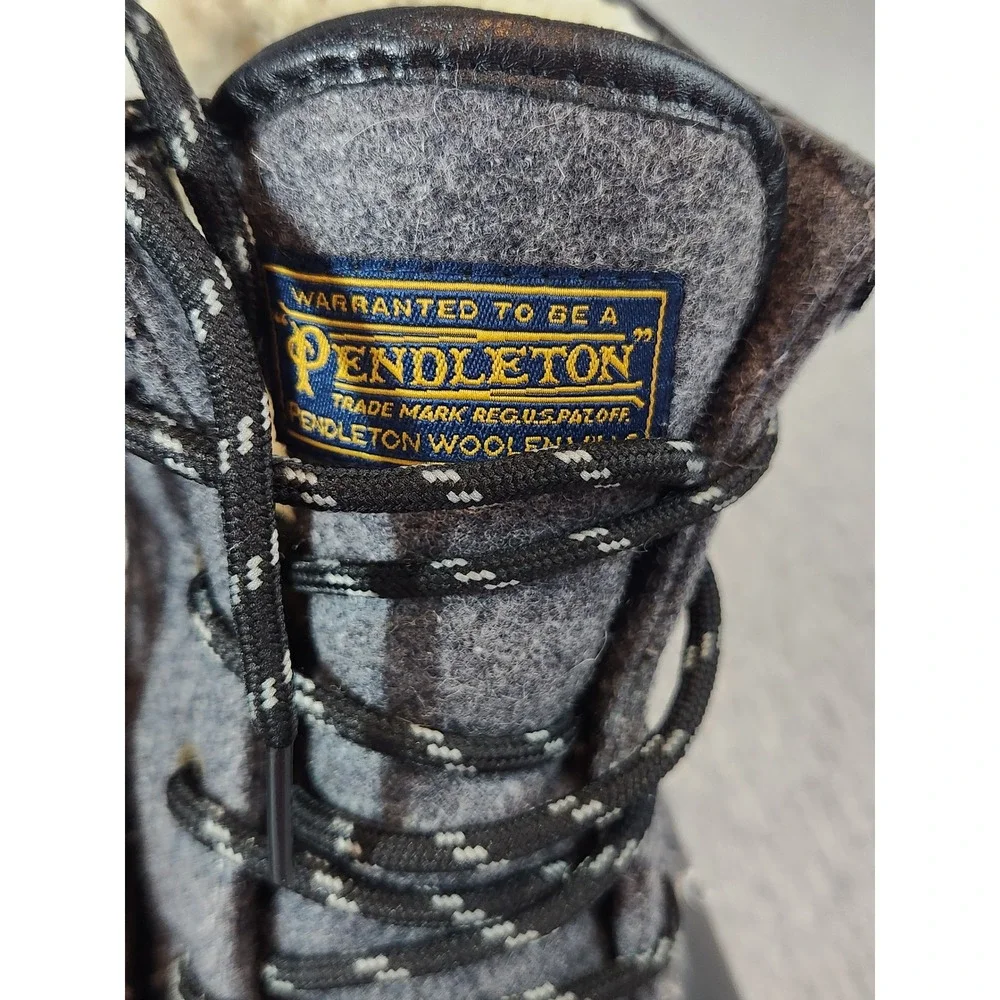 Pendleton Duck Boot Women Size 7 Black Grey Olympic National Park Wool Insulated